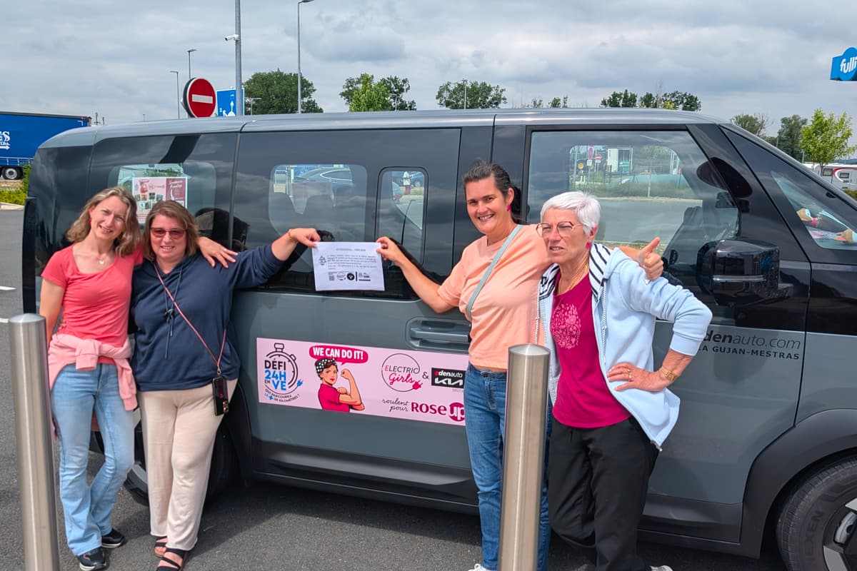 Témoignage : un équipage 100 % féminin au Défi 24 h en Kia PV5 pour soutenir l'association Rose Up